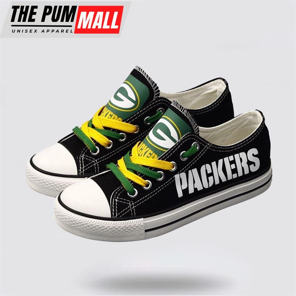 NFL Green Bay Packers Low Top Canvas Shoes Sport Sneakers Walk The Talk Of Team Pride With Every Step