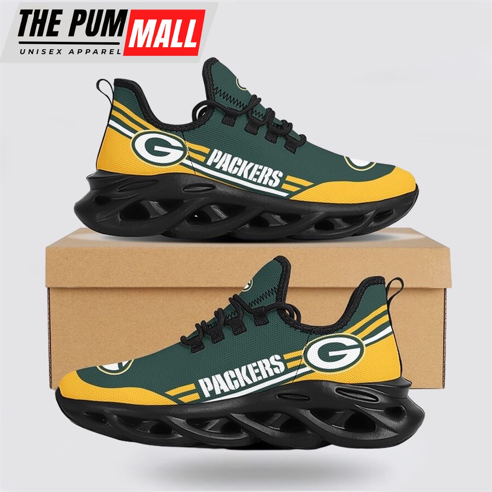 NFL Green Bay Packers Max Soul Shoes Sneakers Sport Shoes Dominate The Streets With Authentic Nfl Style