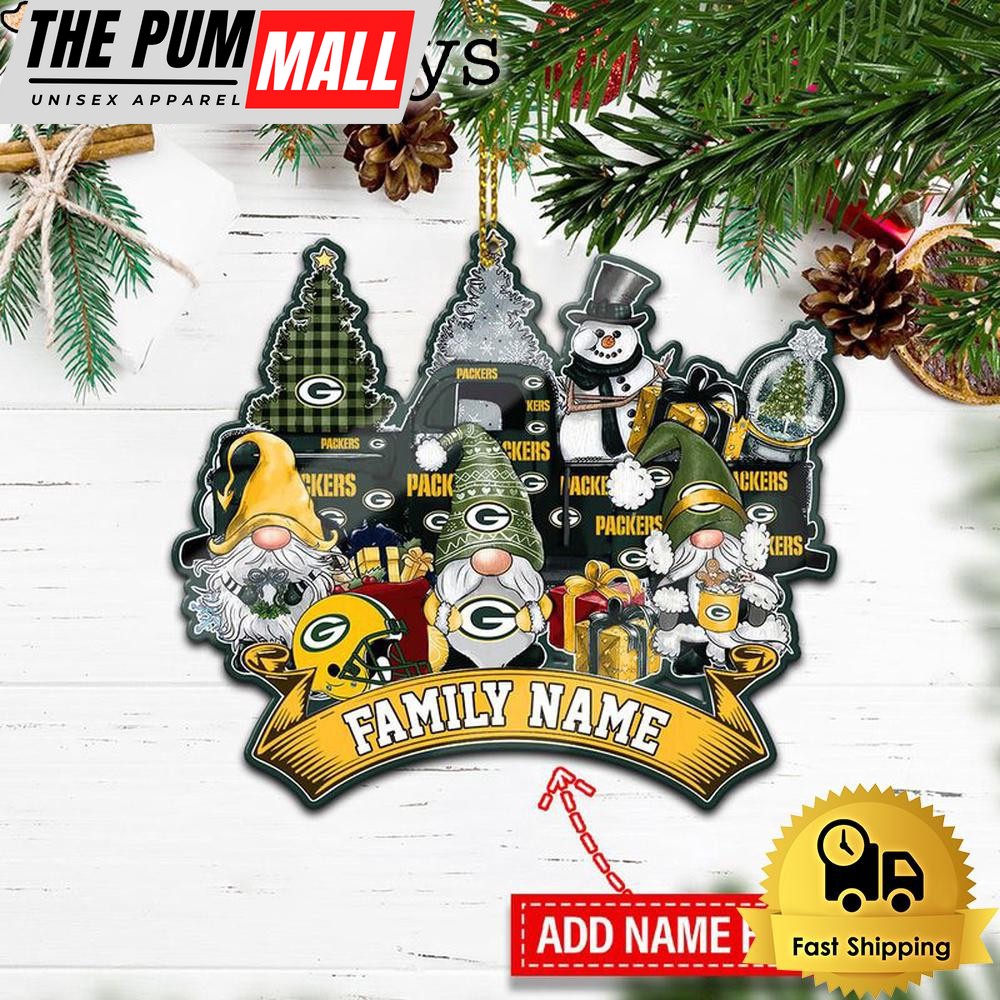 NFL Green Bay Packers Personalized Name Gnome Christmas Ornament Limited Edition