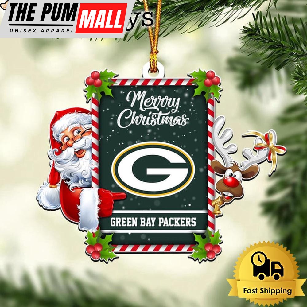 NFL Green Bay Packers Santa Claus Merry Christmas Ornament Limited Edition