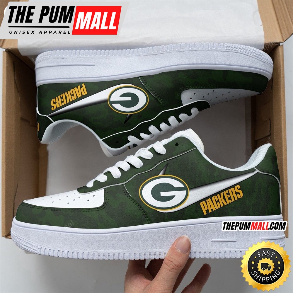 NFL Green Bay Packers Team Air Force 1 Shoes Football Sports Shoes