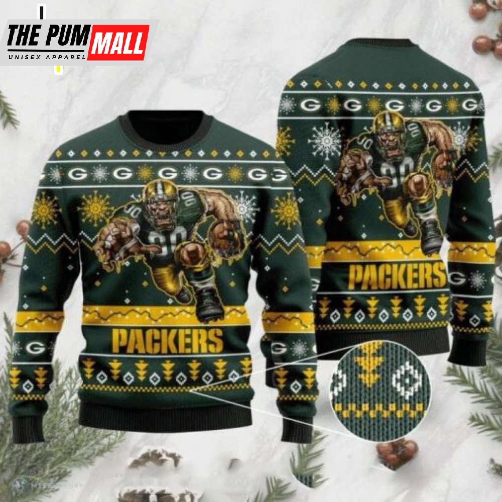 NFL Green Bay Packers Team Mascot Graphics Christmas Sweater