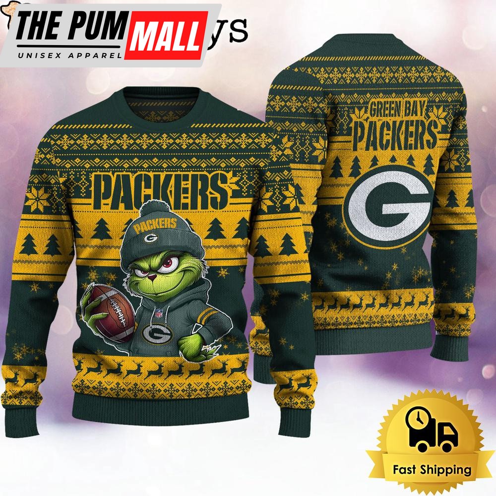 NFL Green Bay Packers The Grinch Ugly Christmas Sweater