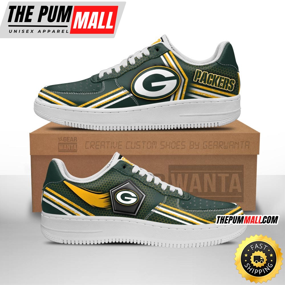 NFL Green Packers Air Force 1 Shoes Air Sneakers For Fans
