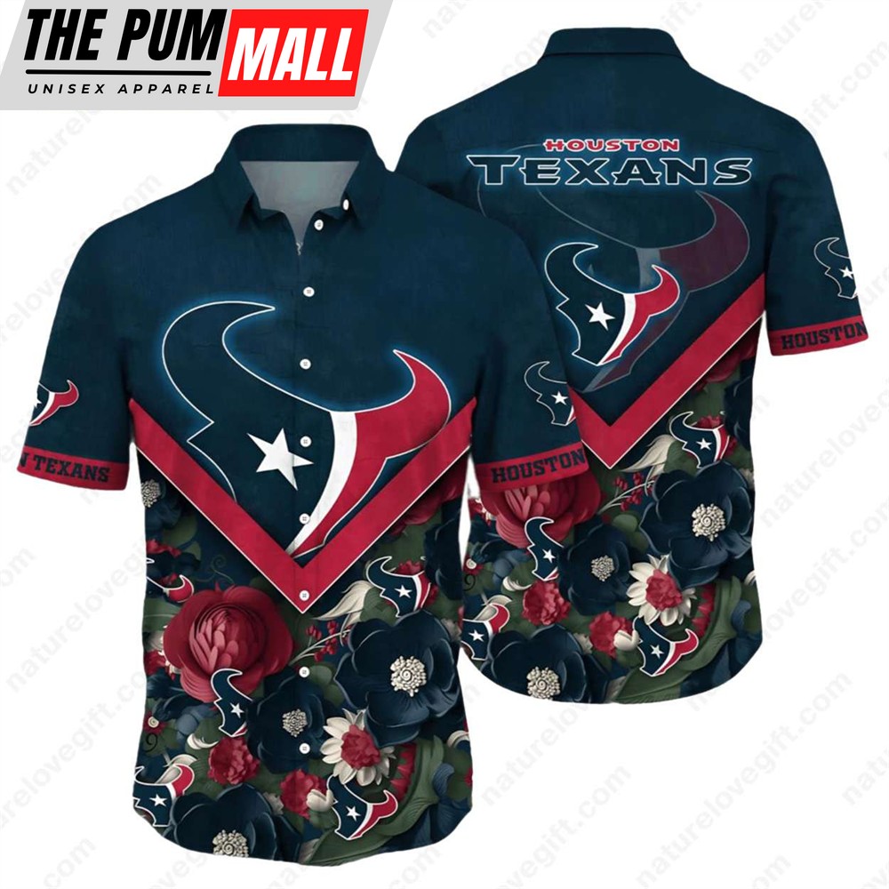 NFL Houston Texans 3D Floral Old Navy Hawaiian Shirt