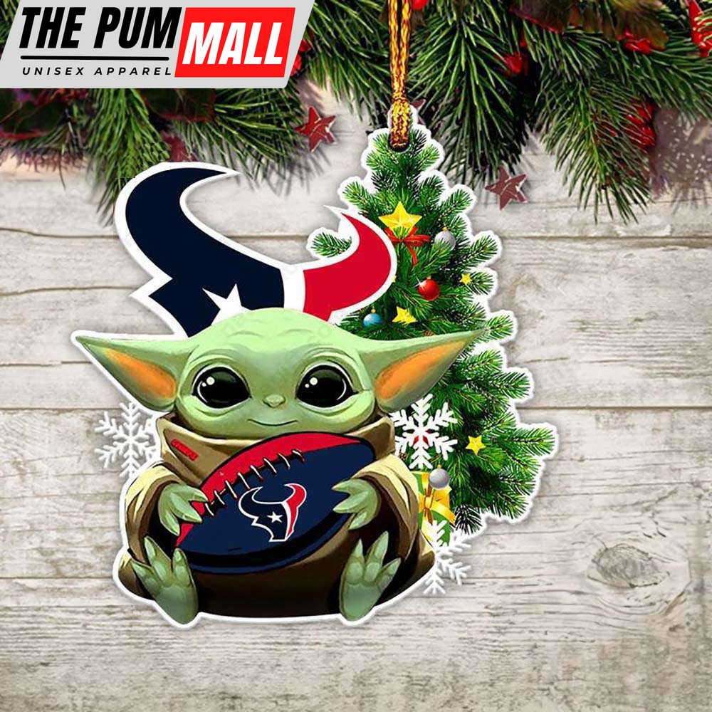 NFL Houston Texans Baby Yoda Christmas Ornament Xmas Tree Decoration Limited Edition