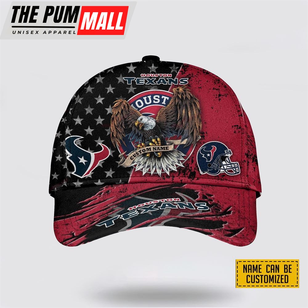 NFL Houston Texans Cap 3D Personalized Classic Eagles Hats Show Your Team Spirit In Style