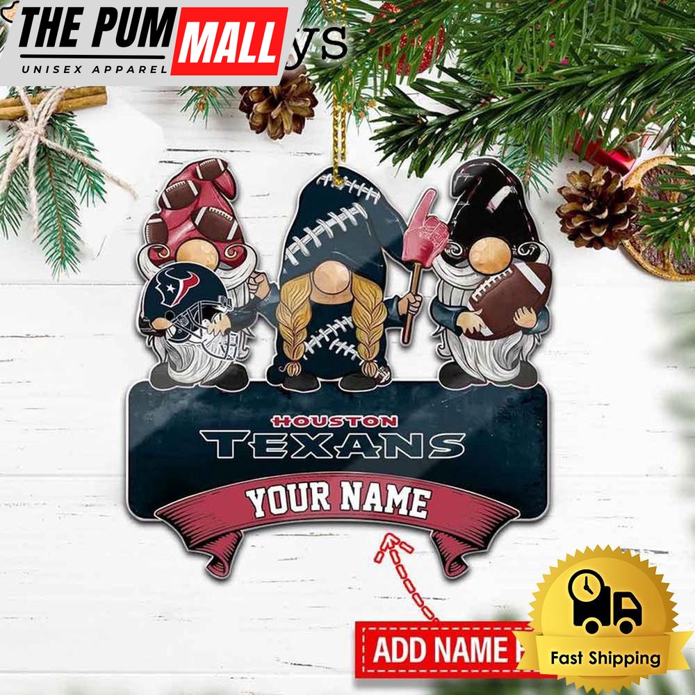 NFL Houston Texans Custom Gnome Christmas Ornament Limited Edition