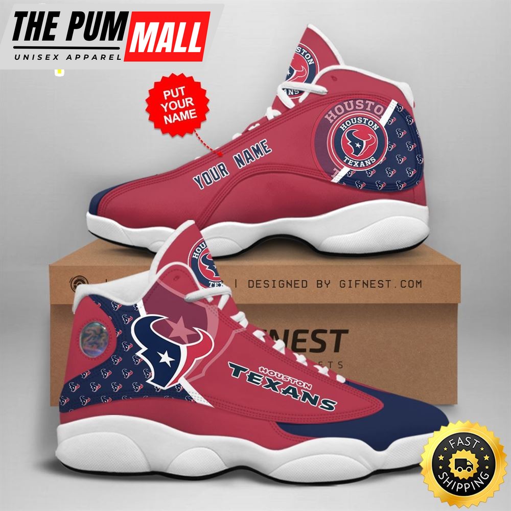 NFL Houston Texans Custom Name Air Jd 13 Shoes V1