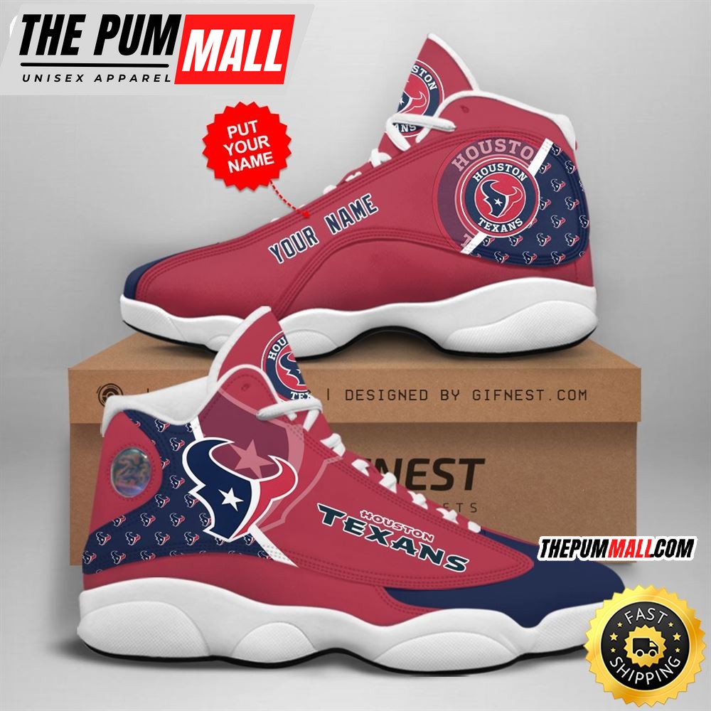 NFL Houston Texans Custom Name Air Jd 13 Shoes V1