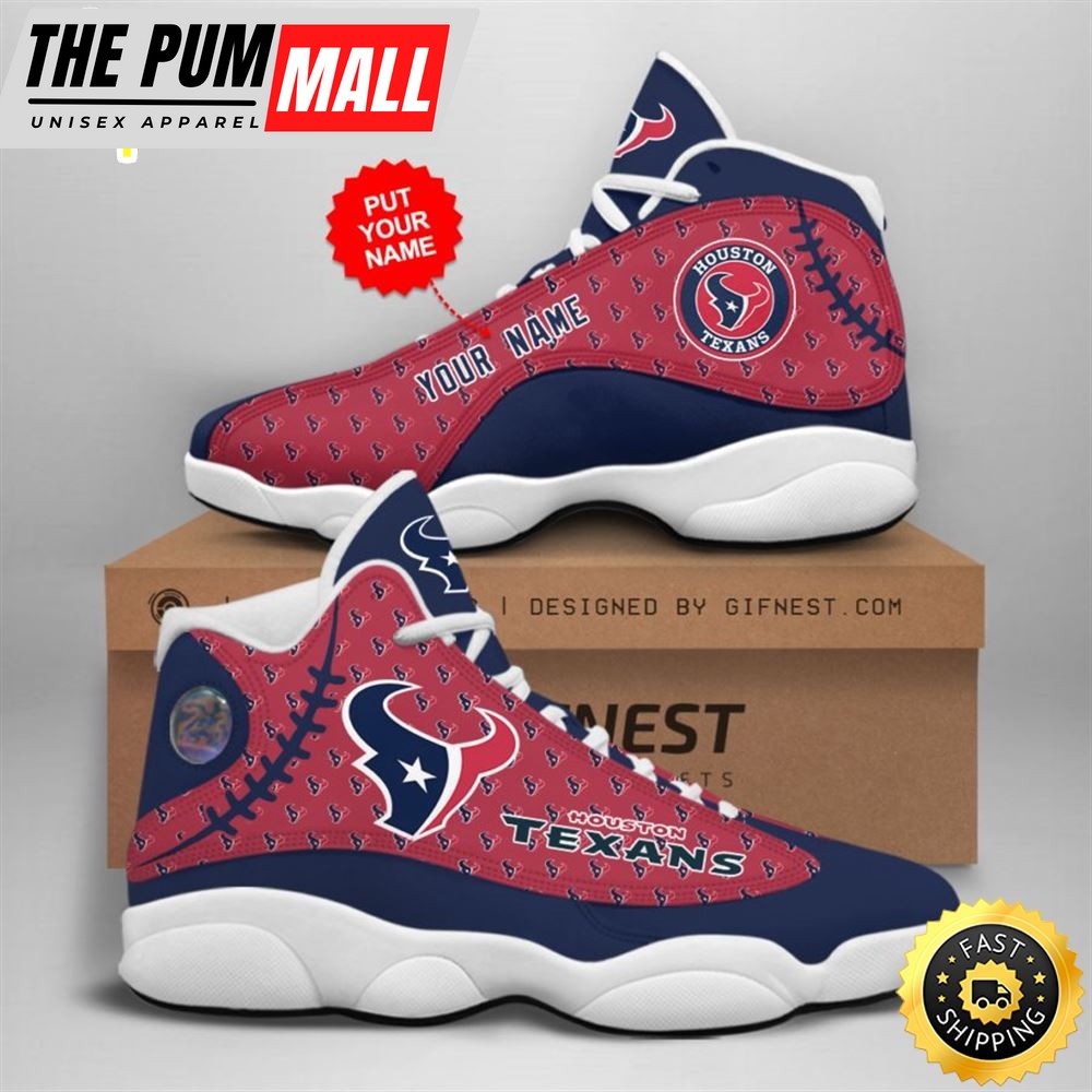 NFL Houston Texans Custom Name Air Jd 13 Shoes V3