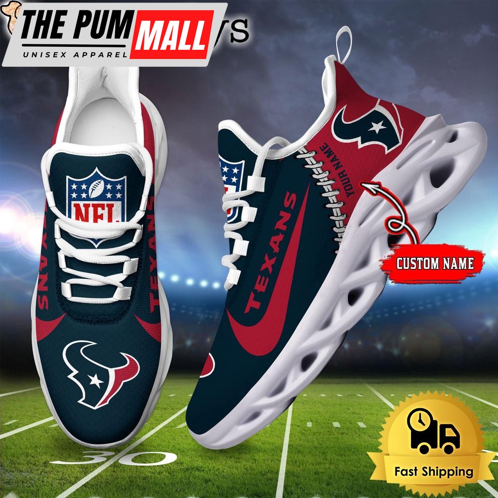 NFL Houston Texans Custom Name Max Soul Shoes Gift For Fans