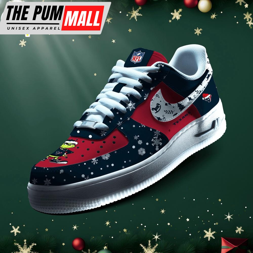 NFL Houston Texans Grinch Merry Christmas Sport Air Force 1 Shoes