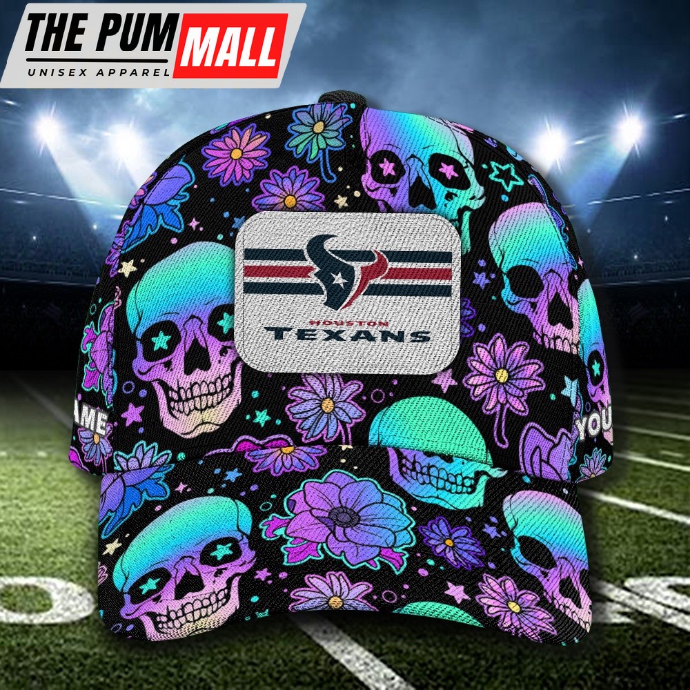 NFL Houston Texans Special Football Skull Halloween Custom Baseball Cap