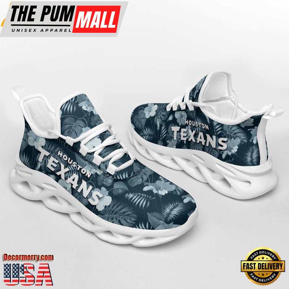 NFL Houston Texans Tropical Flowers Max Soul Shoes , Running Sneakers Shoes