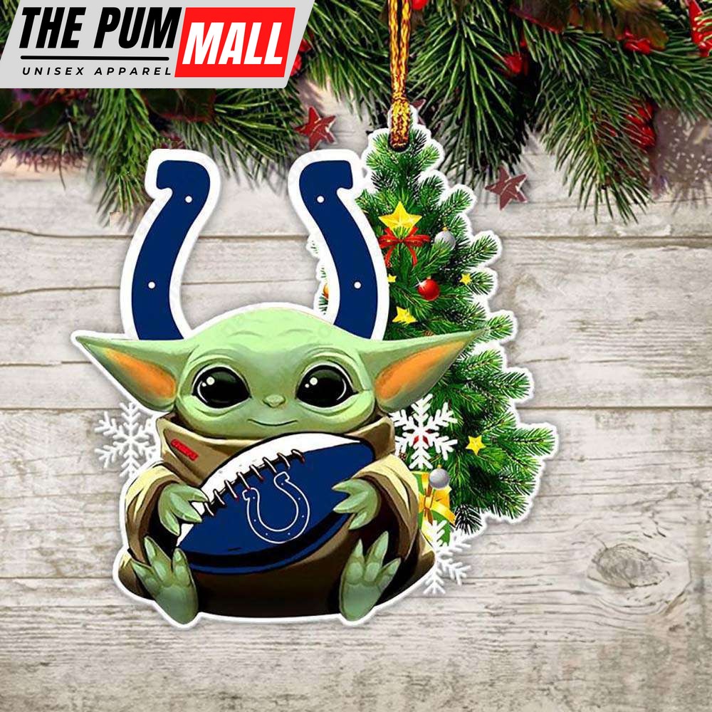 NFL Indianapolis Colts Baby Yoda Christmas Ornament Xmas Tree Decoration Limited Edition