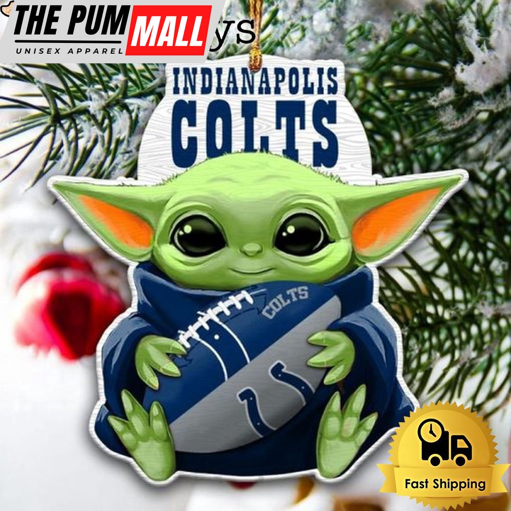 NFL Indianapolis Colts Baby Yoda Christmas Tree Ornament Limited Edition