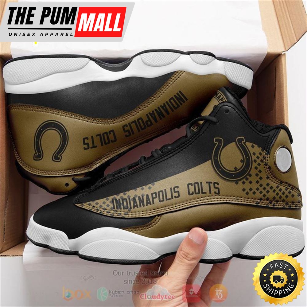 Nfl Indianapolis Colts Black Brown Air Jd 13 Shoes