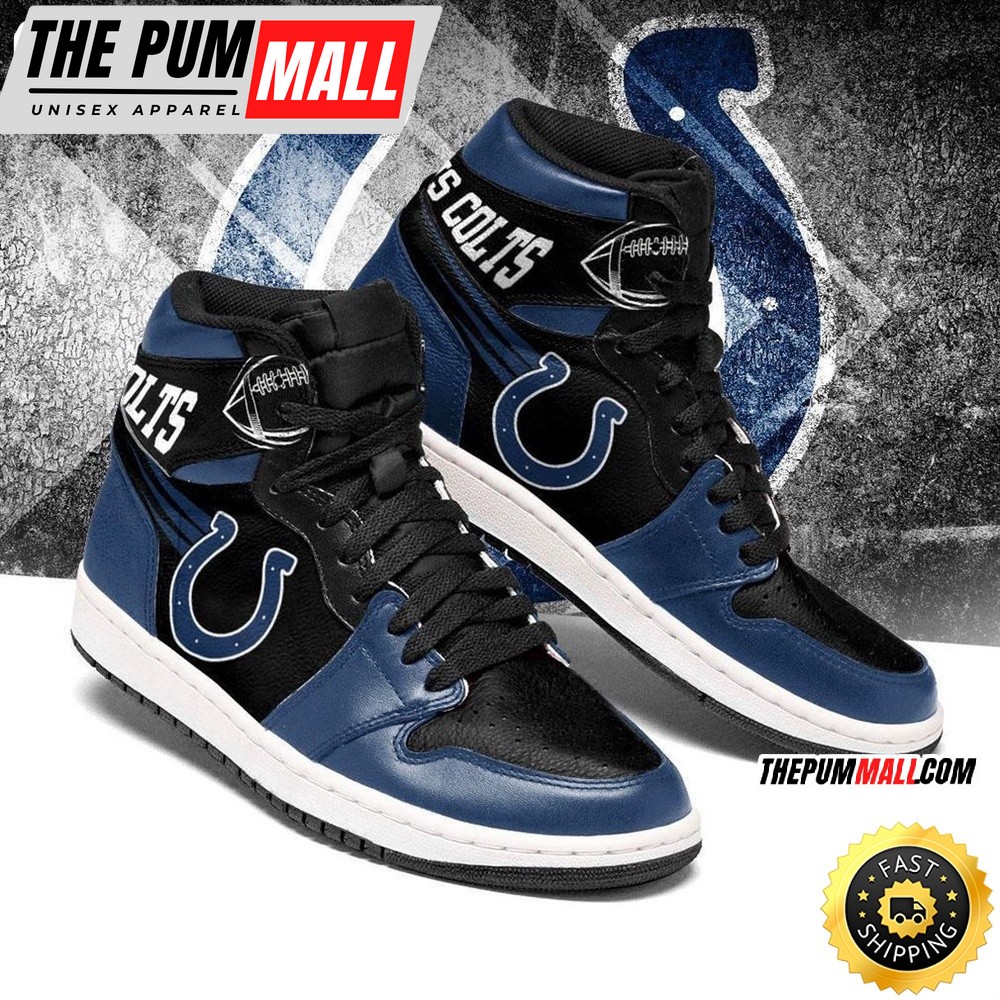 NFL Indianapolis Colts Blue Black Air Jd 1 High Sneakers