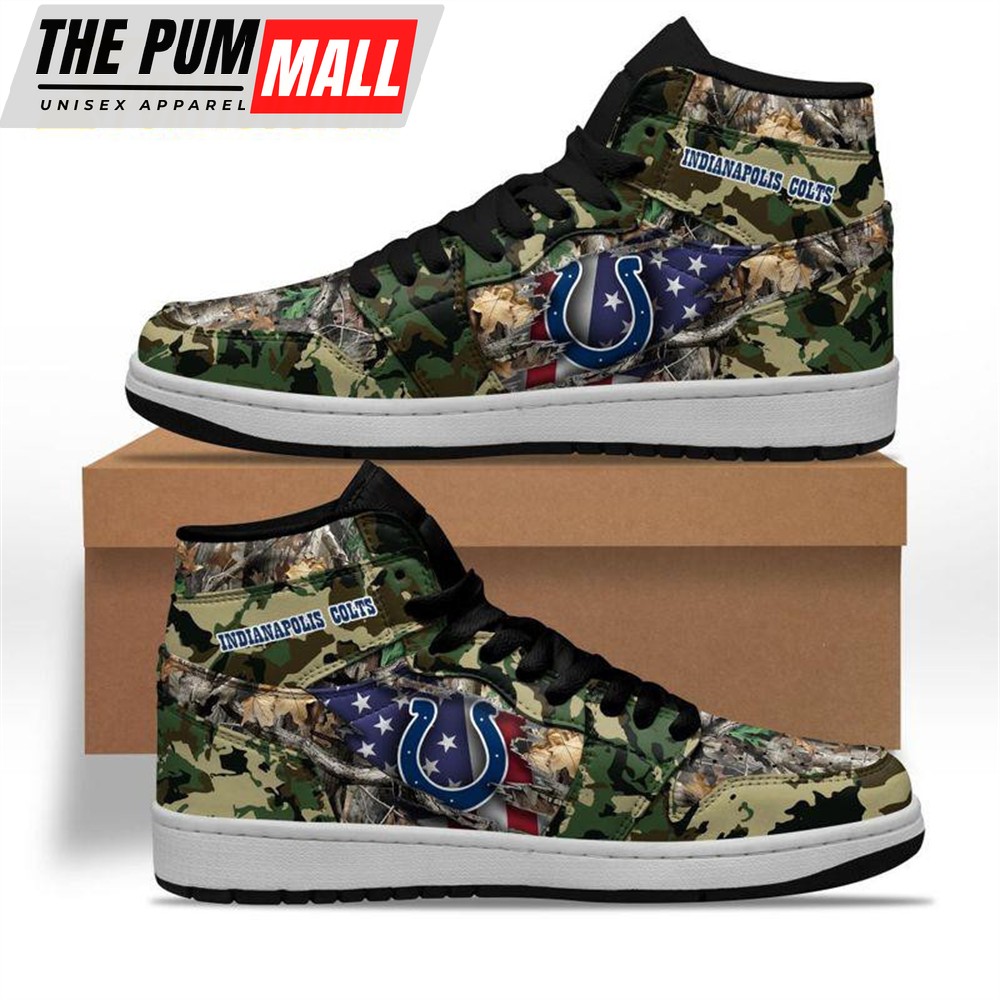 NFL Indianapolis Colts Camo Realtree Hunting Air Jd 1 Shoes Sneaker