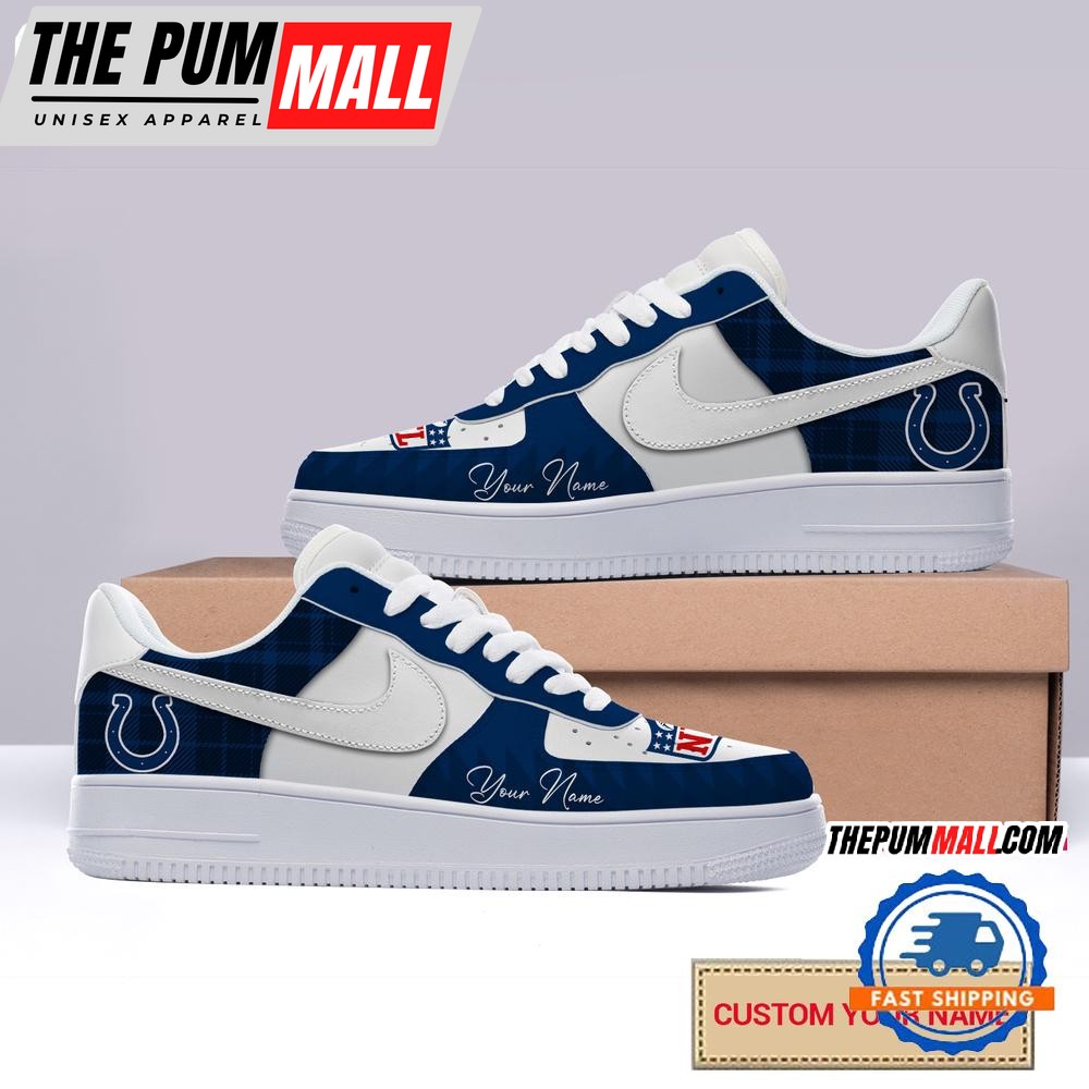 NFL Indianapolis Colts Christmas Logo Pattern Custom Air Force 1 Shoes Sneaker