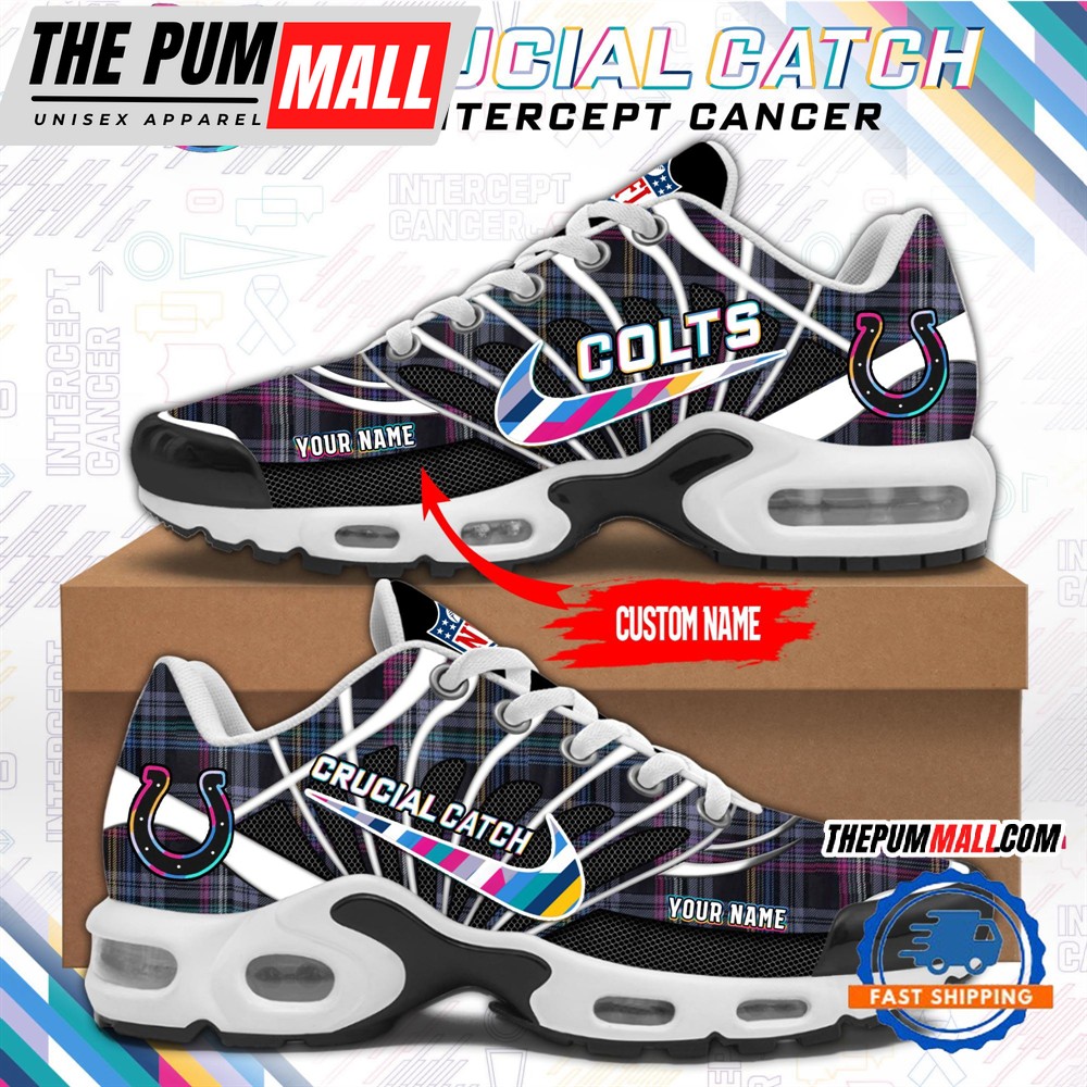 NFL Indianapolis Colts Crucial Catch Intercept Cancer Air Max Plus Shoes Sneaker