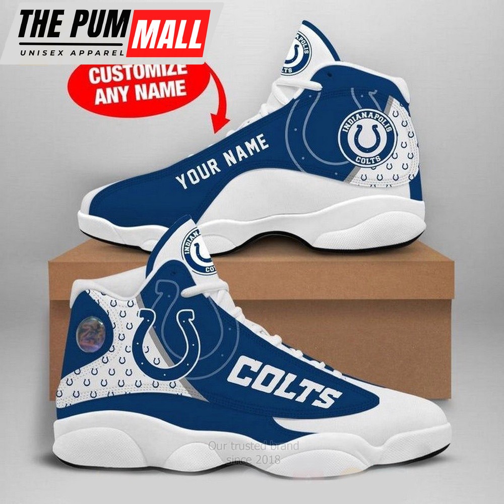 NFL Indianapolis Colts Custom Name Air Jd 13 Shoes Sneaker