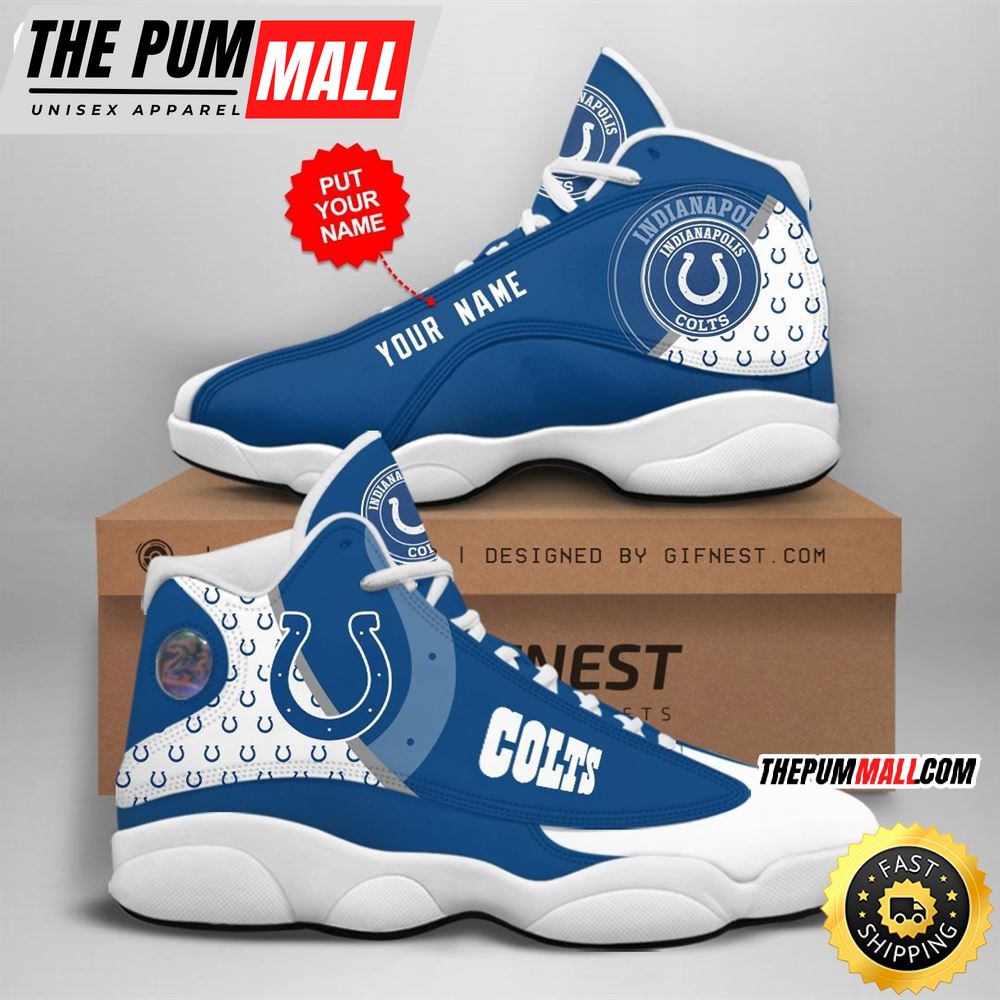 NFL Indianapolis Colts Custom Name Air Jd 13 Shoes V1
