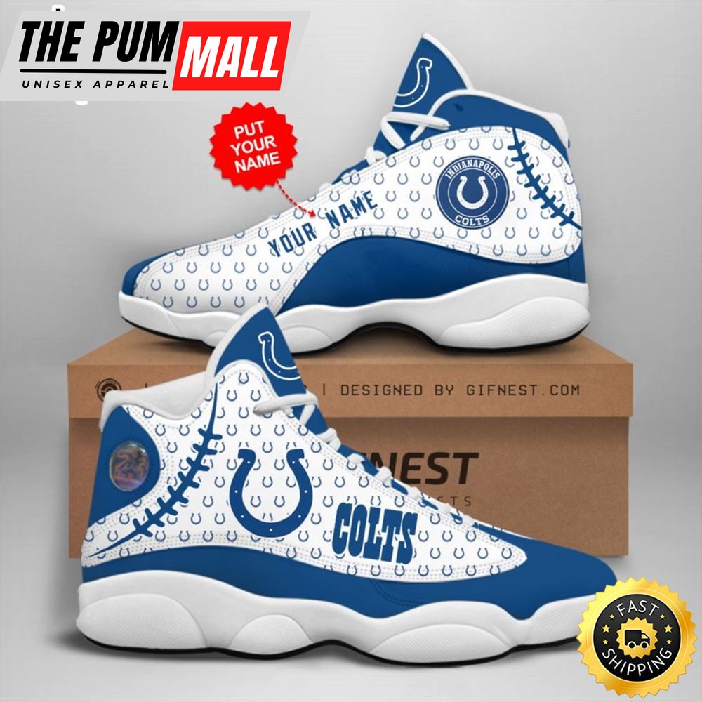 NFL Indianapolis Colts Custom Name Air Jd 13 Shoes V3