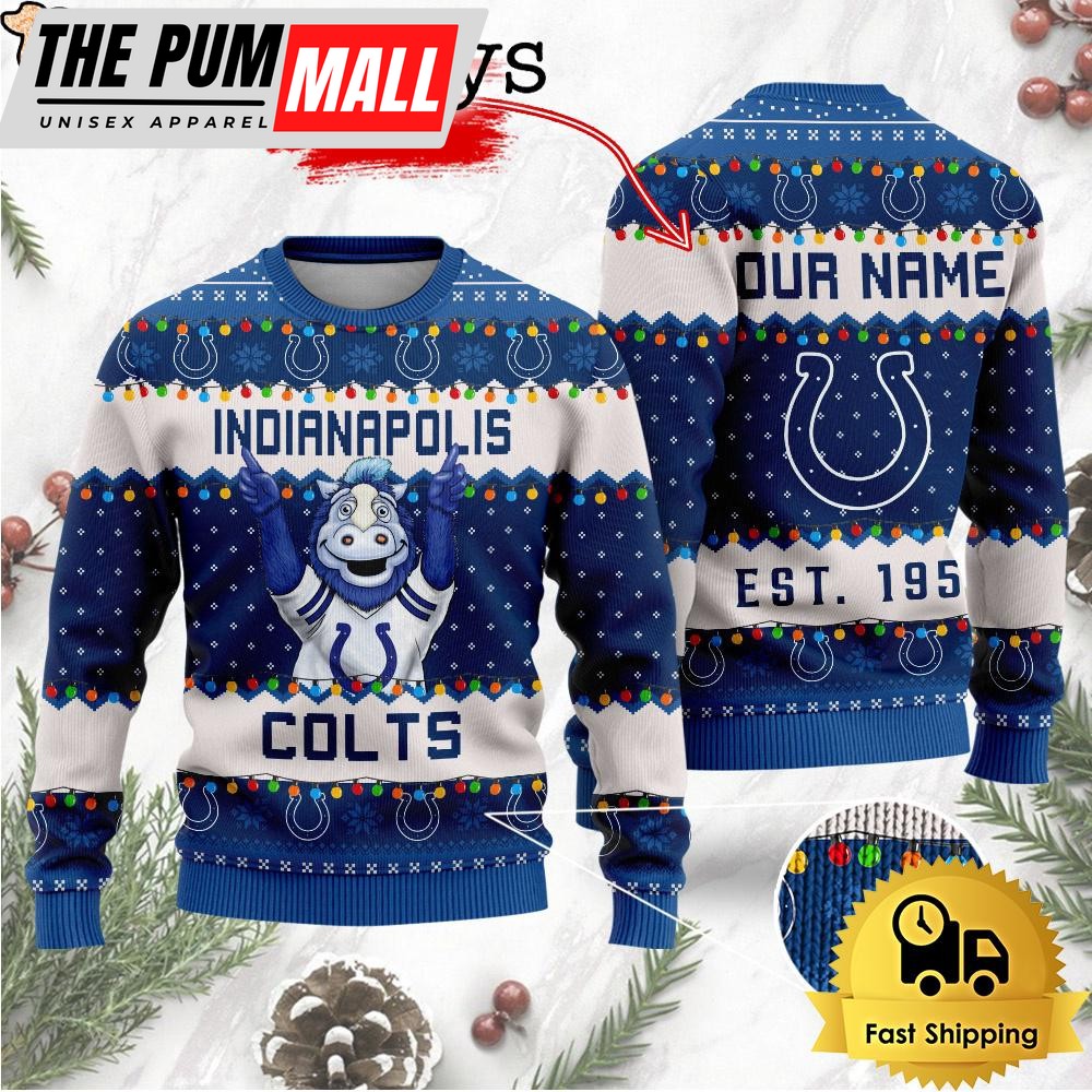 NFL Indianapolis Colts Cute Mascot Custom Ugly Christmas Sweater