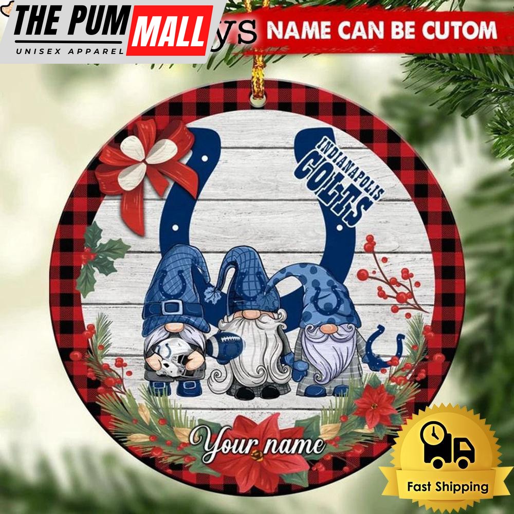 NFL Indianapolis Colts Football 3 Gnome Custom Christmas Ornament Limited Edition