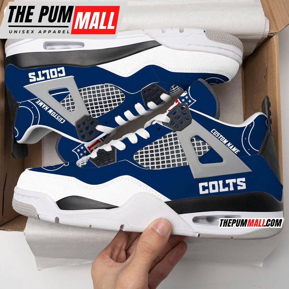 NFL Indianapolis Colts Football Team Air Jd 4 Shoes, Personalized AJ4 Sneaker