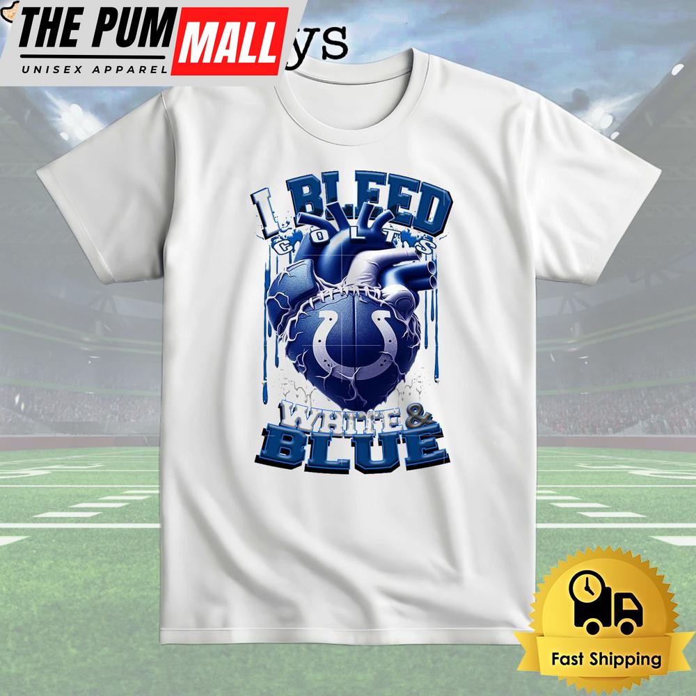 NFL Indianapolis Colts I bleed White Blue T Shirt