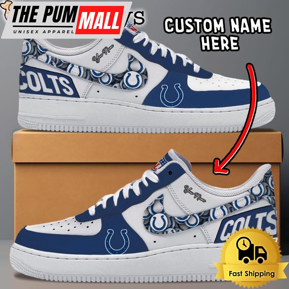 NFL Indianapolis Colts Logo Team Design Custom Air Force 1 Shoes