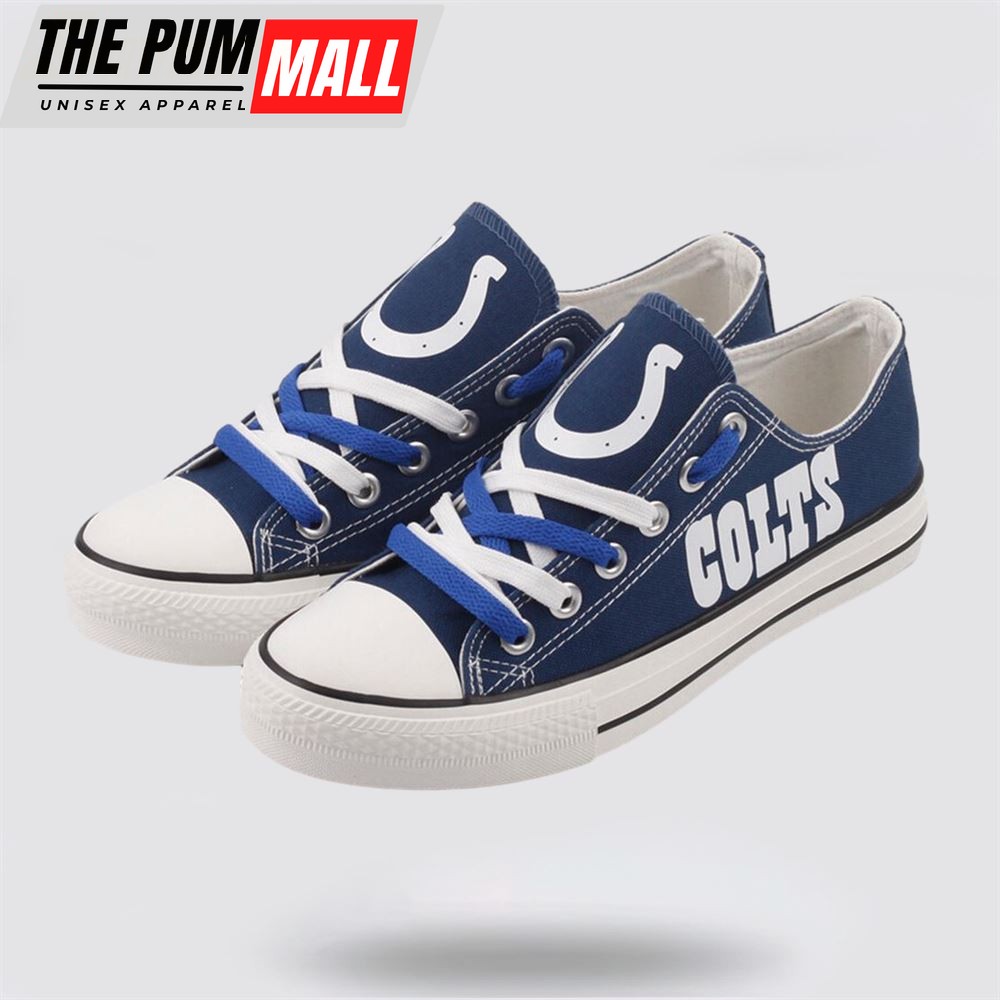NFL Indianapolis Colts Low Top Canvas Shoes Sport Sneakers Dominate The Streets With Authentic Nfl Style