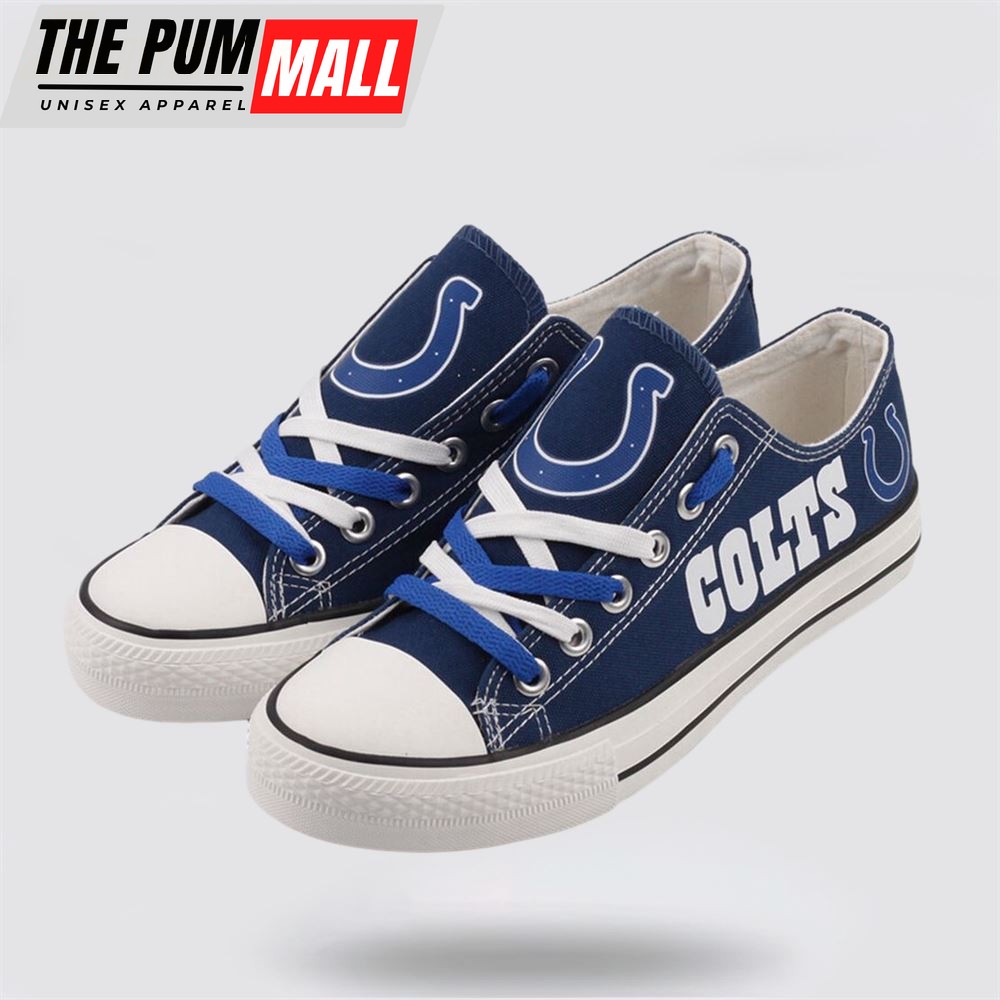 NFL Indianapolis Colts Low Top Canvas Shoes Sport Sneakers Fuel Your Passion For The Game With Every Stride