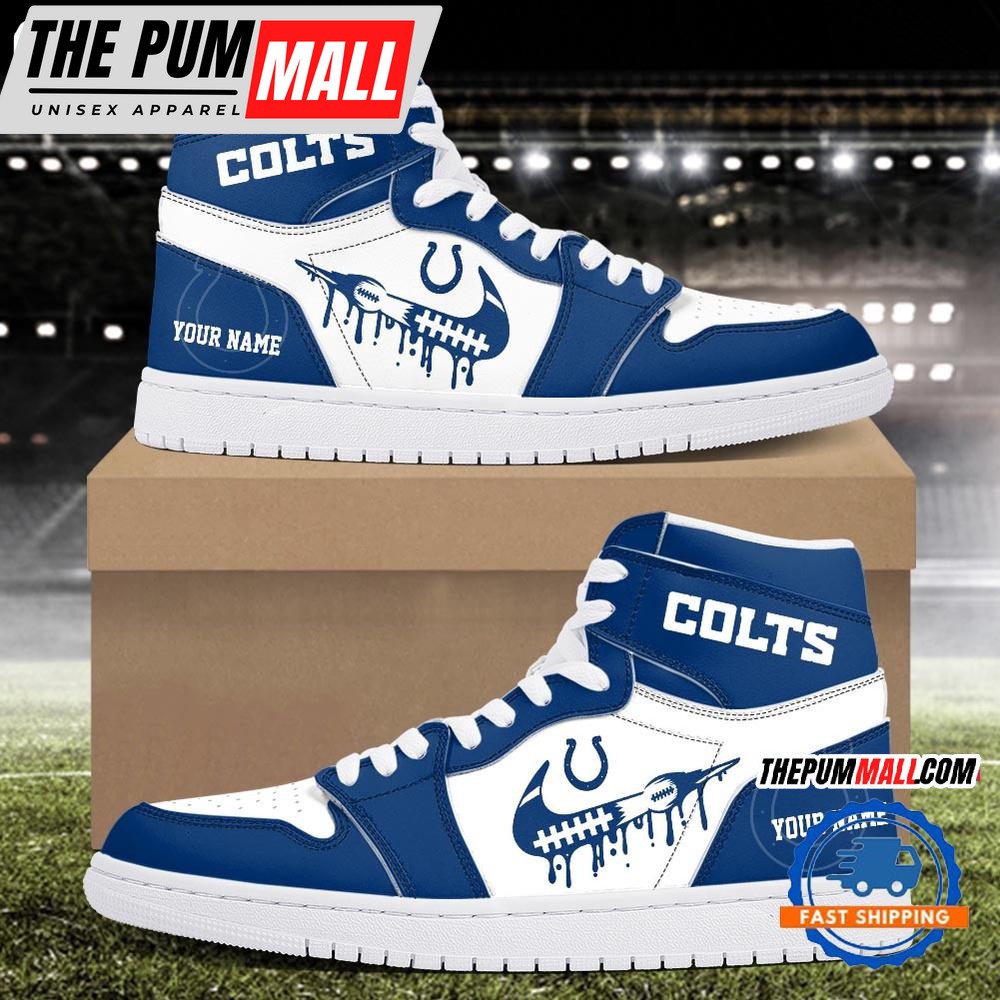NFL Indianapolis Colts New Season Custom Air Jd 1 Hightop Shoes