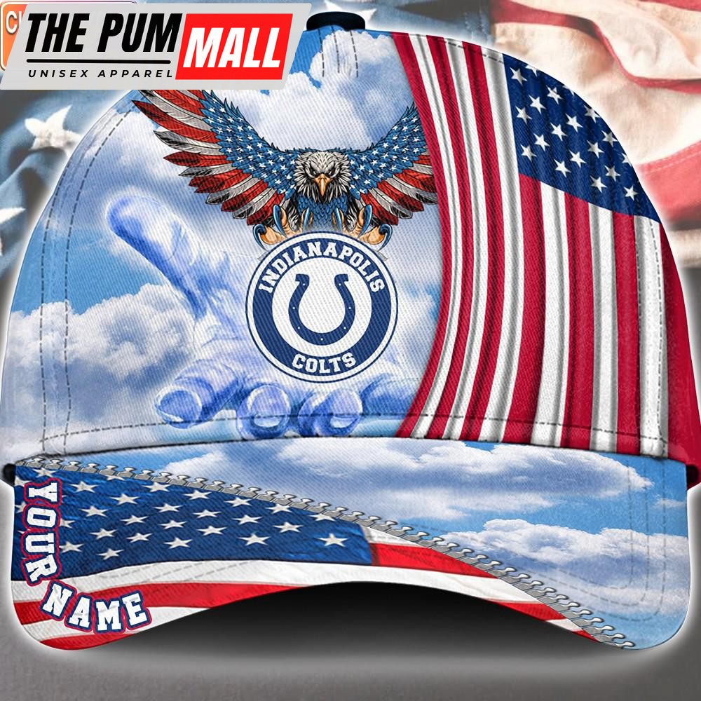 NFL Indianapolis Colts Special American Flag Veterans Custom Cap