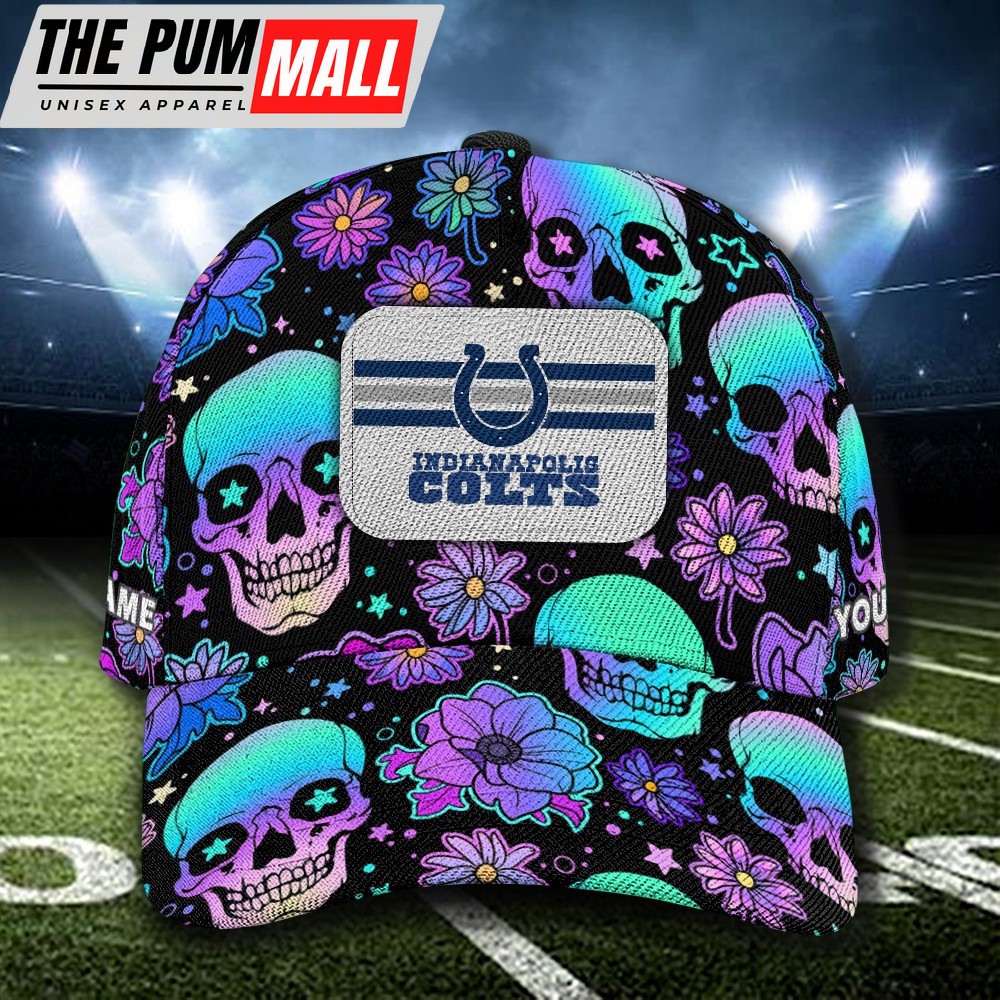 NFL Indianapolis Colts Special Football Skull Halloween Custom Baseball Cap