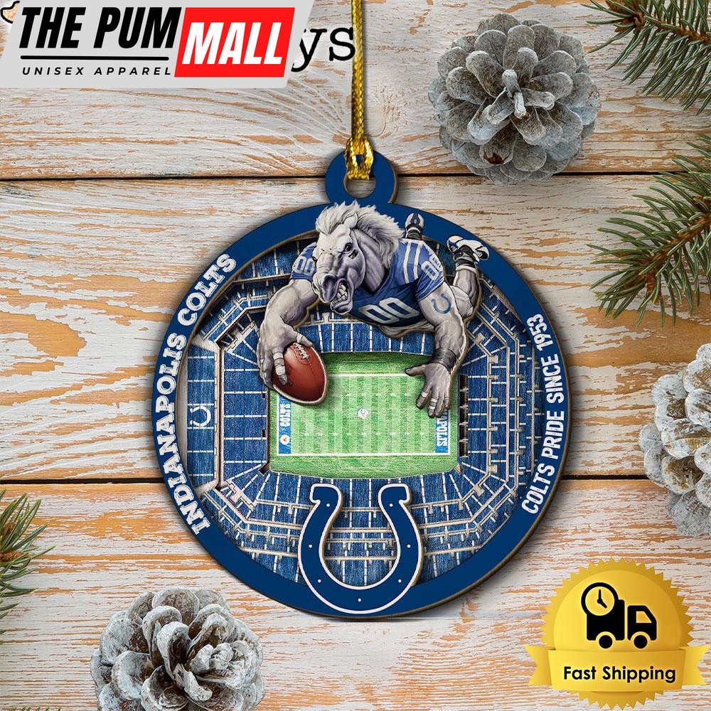 NFL Indianapolis Colts StadiumView Layered Wood Christmas Ornament Limited Edition