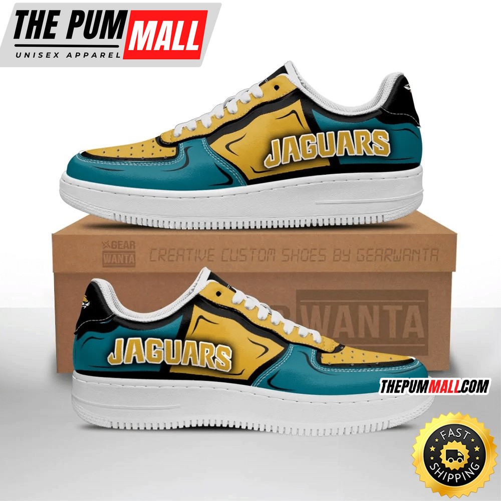 NFL Jacksonville Jaguars Air Force 1 Shoes Football Sports Sneaker Shoes