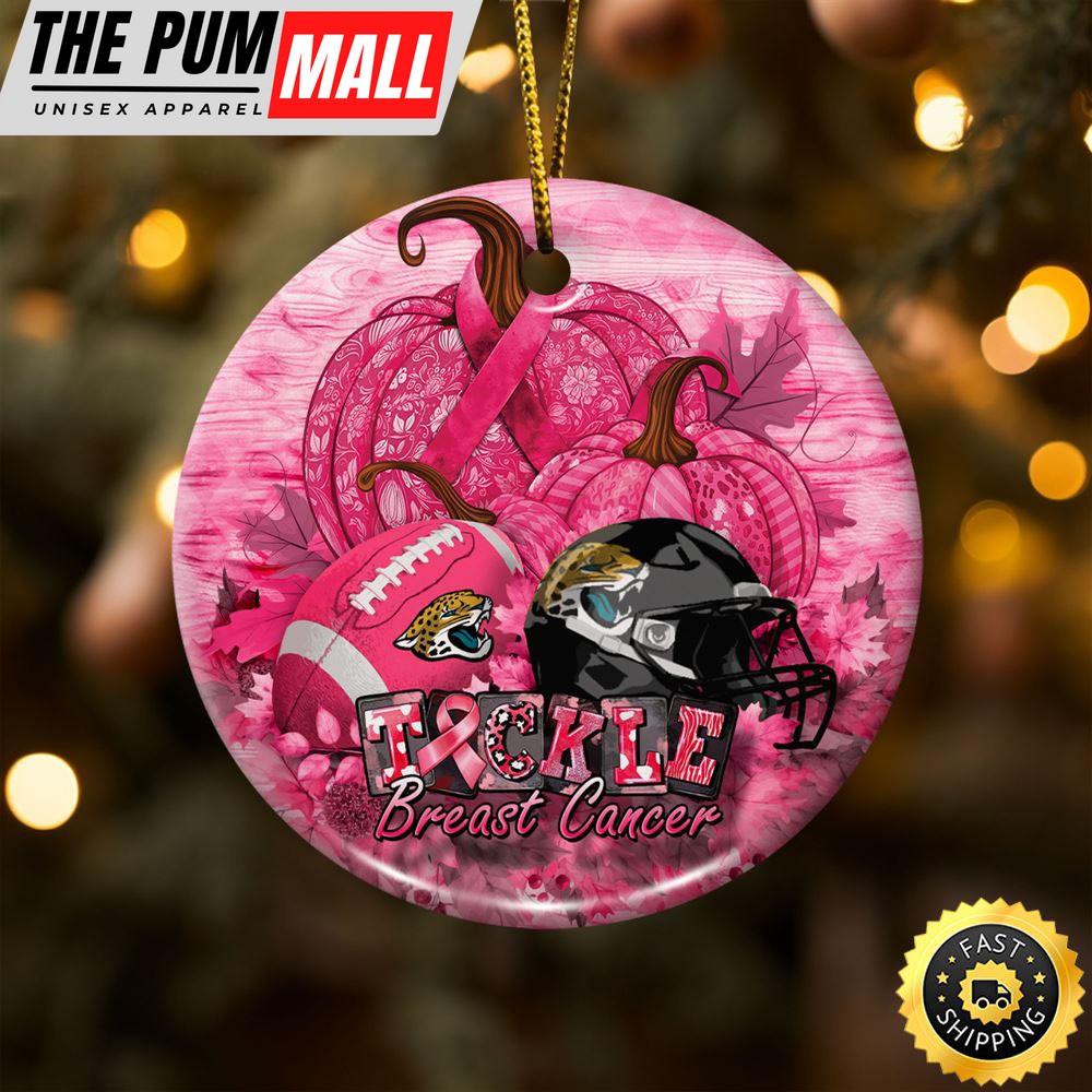 NFL Jacksonville Jaguars Breast Cancer And Sport Team Ceramic Ornament Limited Edition