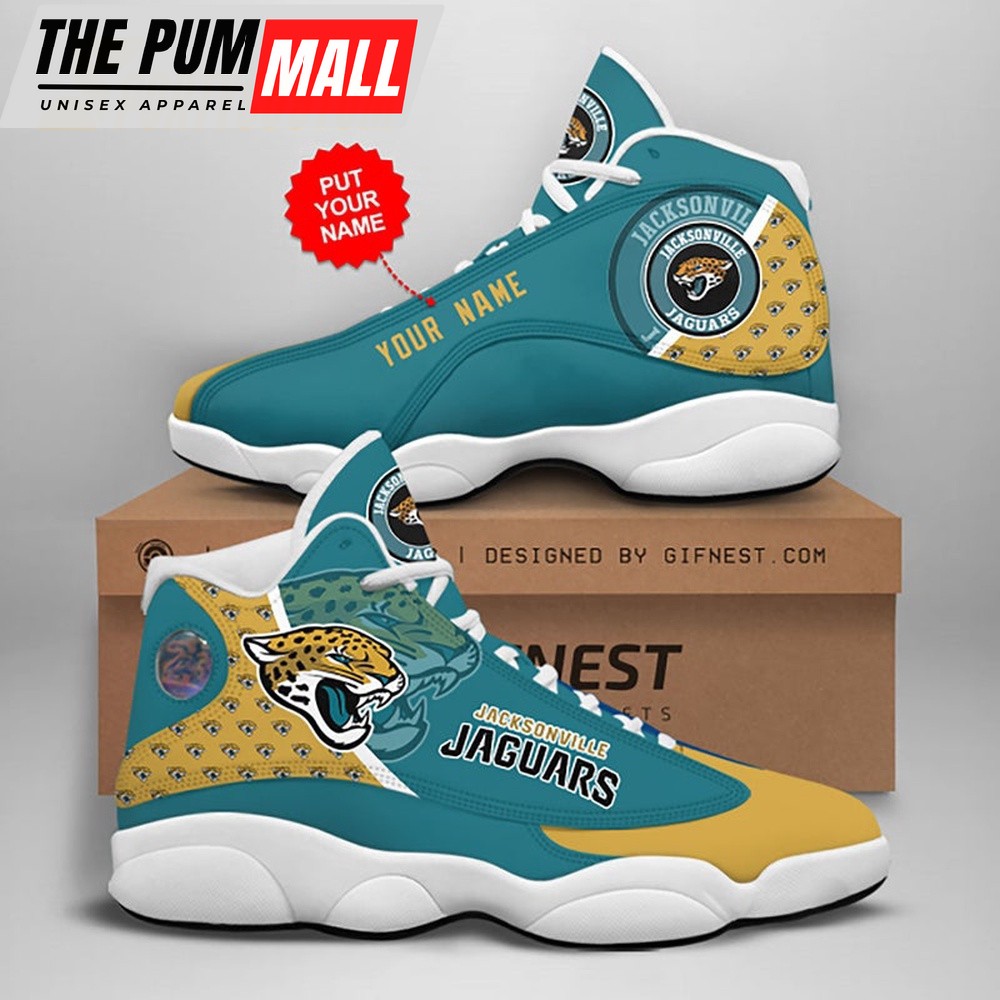 NFL Jacksonville Jaguars Custom Name Air Jd 13 Shoes Sneaker