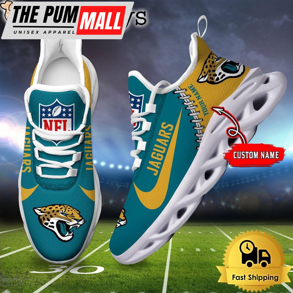 NFL Jacksonville Jaguars Custom Name Max Soul Shoes Gift For Fans