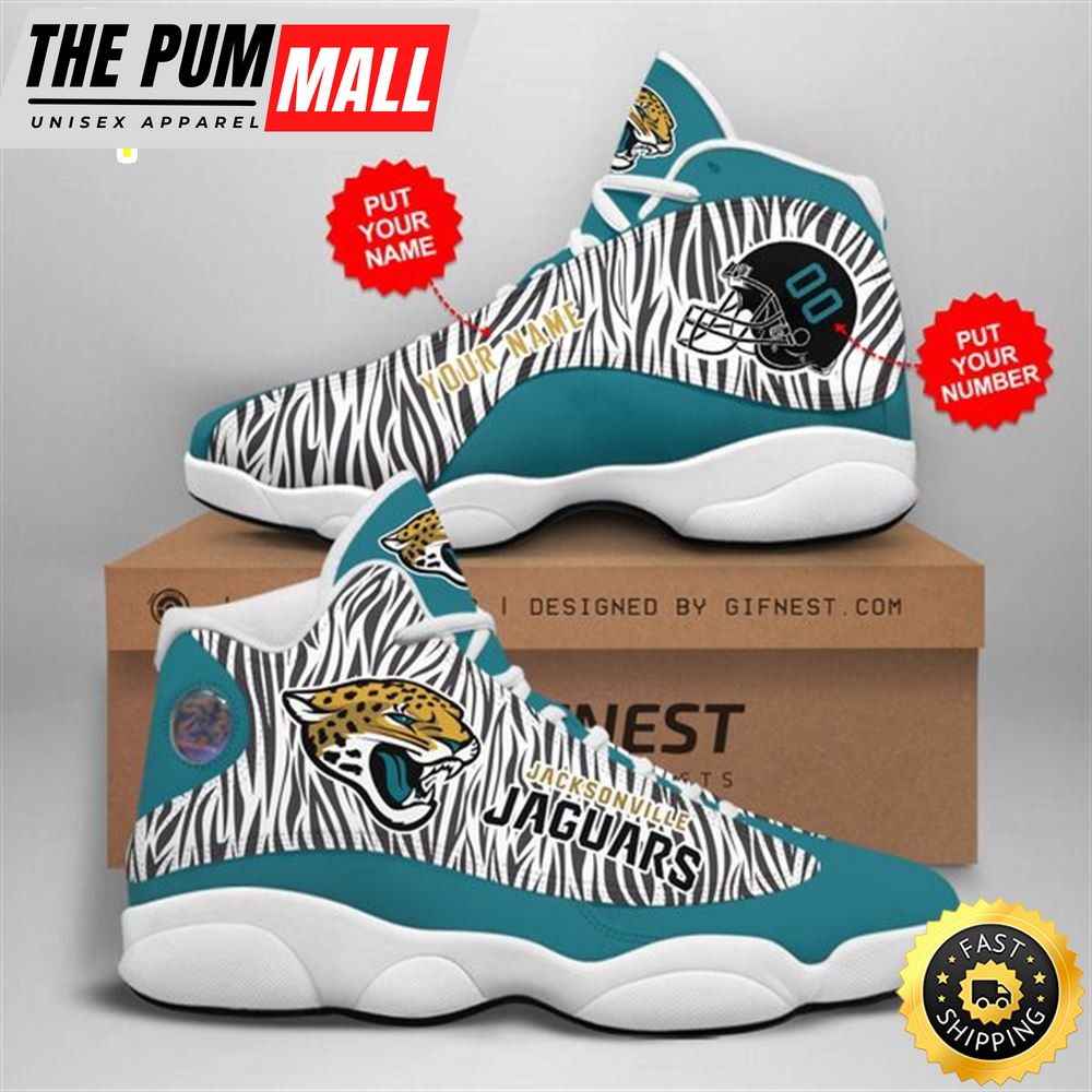 NFL Jacksonville Jaguars Custom Name Number Air Jd 13 Shoes V2