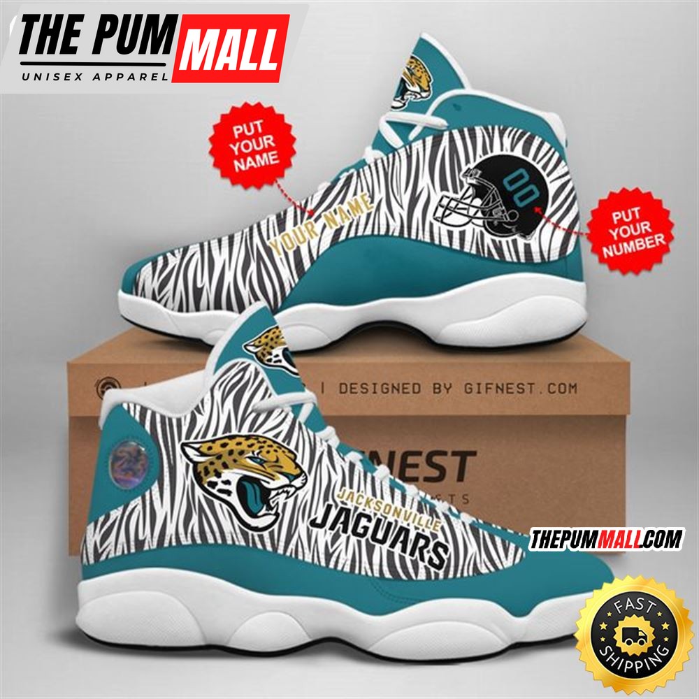 NFL Jacksonville Jaguars Custom Name Number Air Jd 13 Shoes V2
