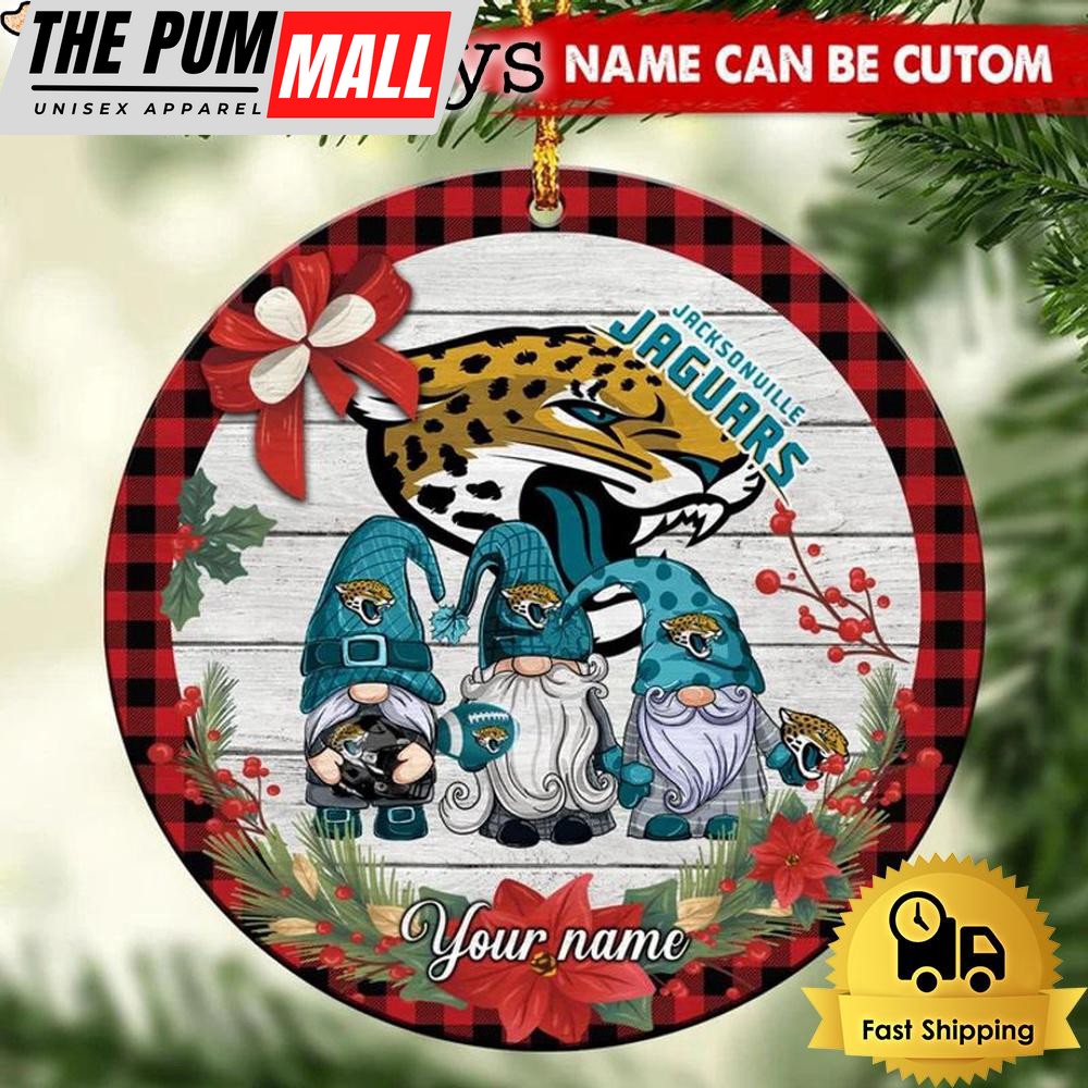 NFL Jacksonville Jaguars Football 3 Gnome Custom Christmas Ornament Limited Edition