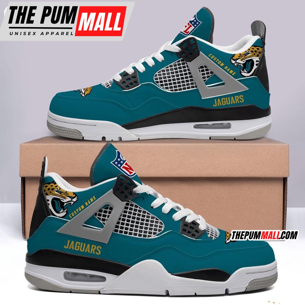 NFL Jacksonville Jaguars Football Team Air Jd 4 Shoes Sneaker