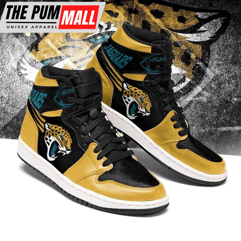 NFL Jacksonville Jaguars Gold Black Air Jd 1 High Sneakers