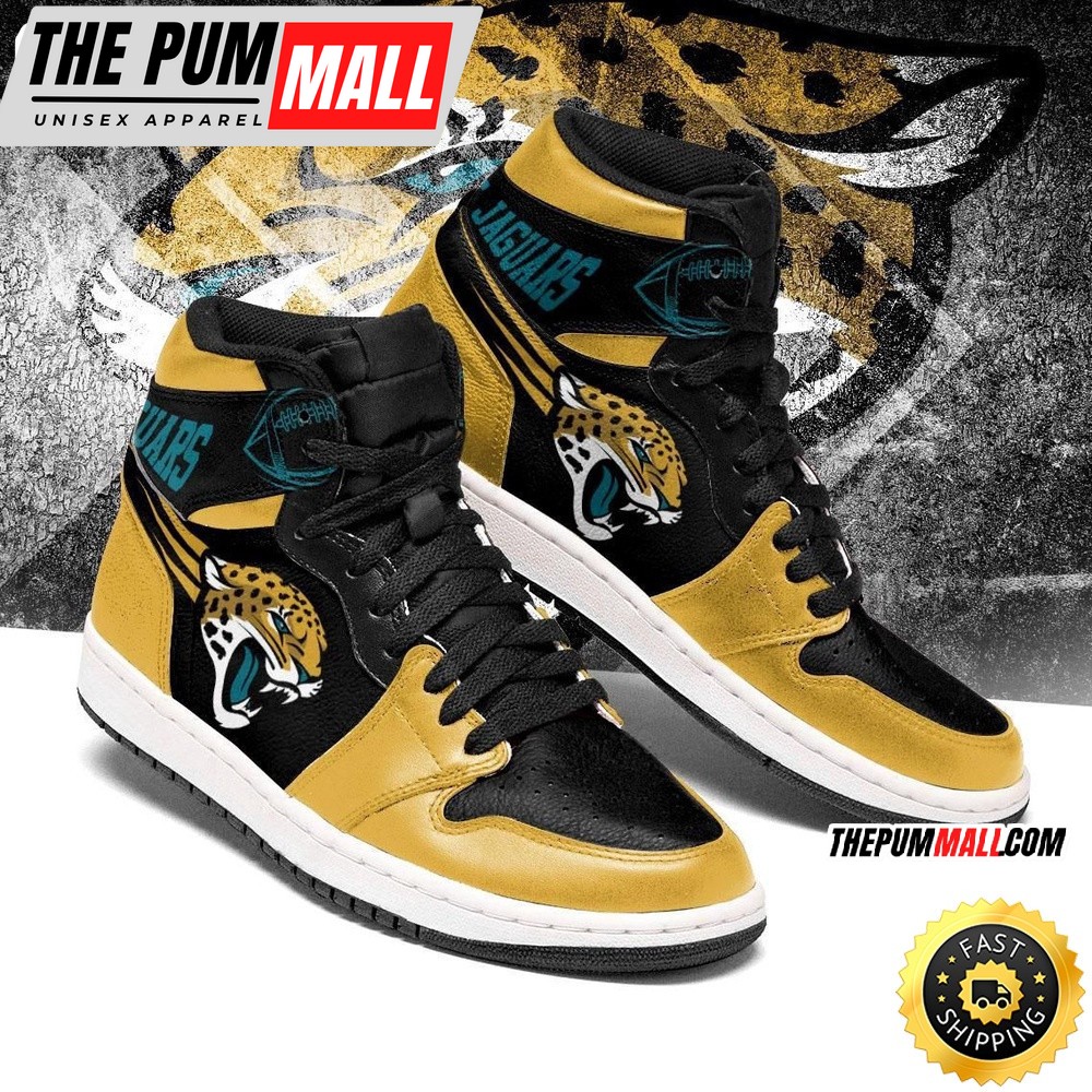 NFL Jacksonville Jaguars Gold Black Air Jd 1 High Sneakers